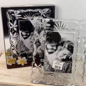 Vintage 90s Mikasa Crystal 5x7 wedding Photo Frame quiet luxury